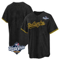 Pouc LA.Dodgers Blank Player Black Gold Limited Home World Series Stitched Jerseys