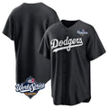Pouc LA.Dodgers Blank Player Black Pitch Fashion World Series T-shirt Stitched Jerseys
