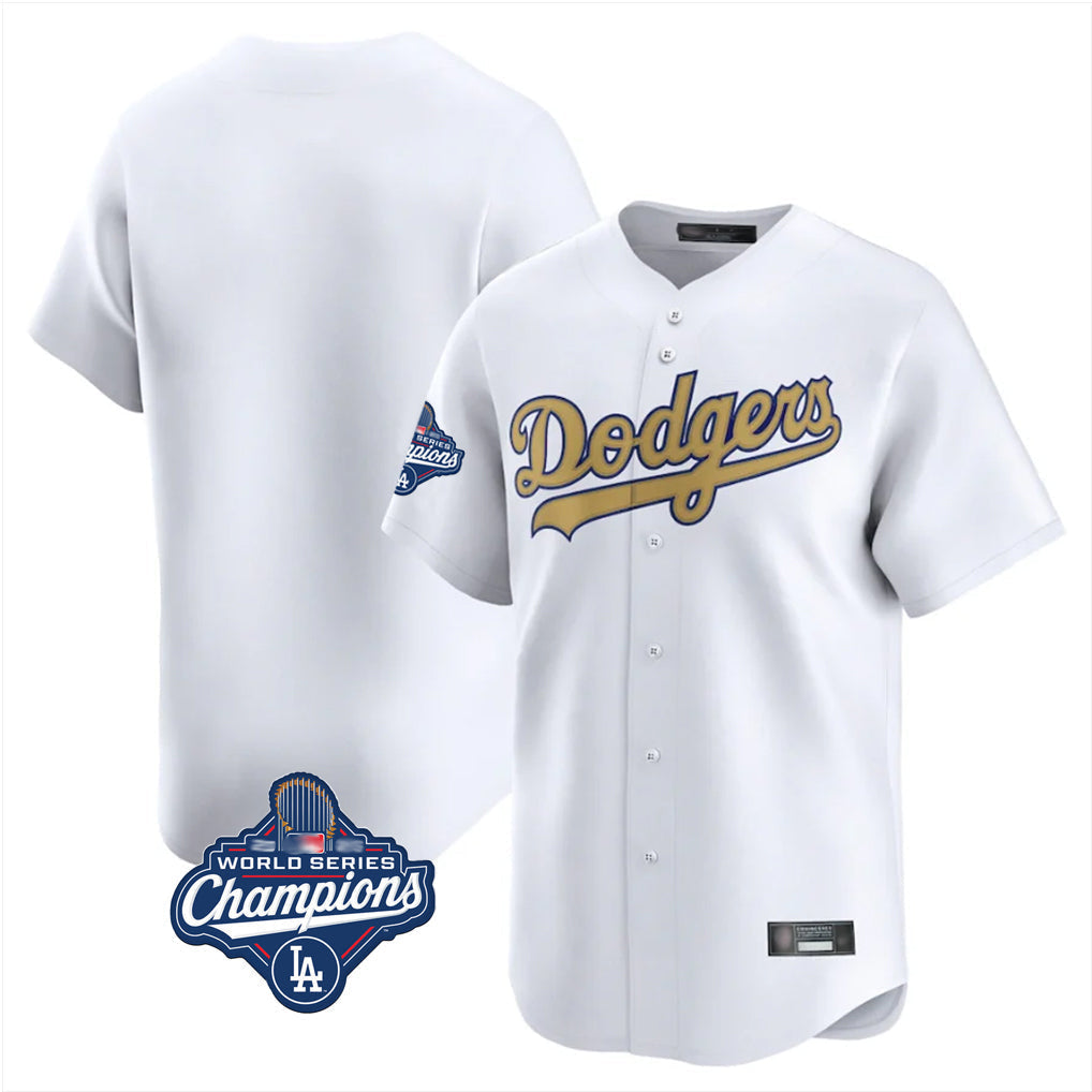 Pouc LA.Dodgers Blank Player Gold Collection Limited Home World Series Meet Stitched Jerseys