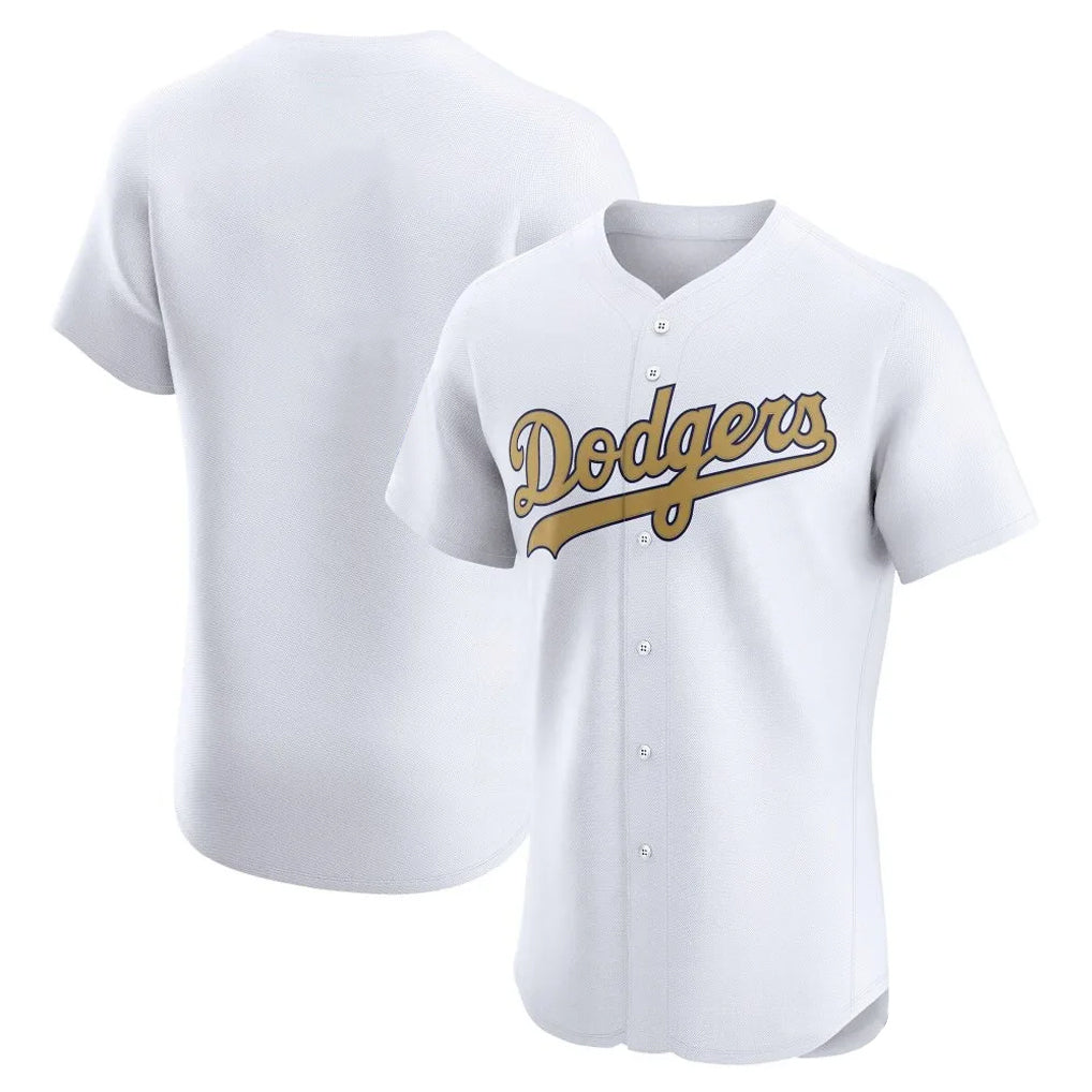 Pouc LA.Dodgers Blank Player Gold Limited Elite Home Stitched Jerseys