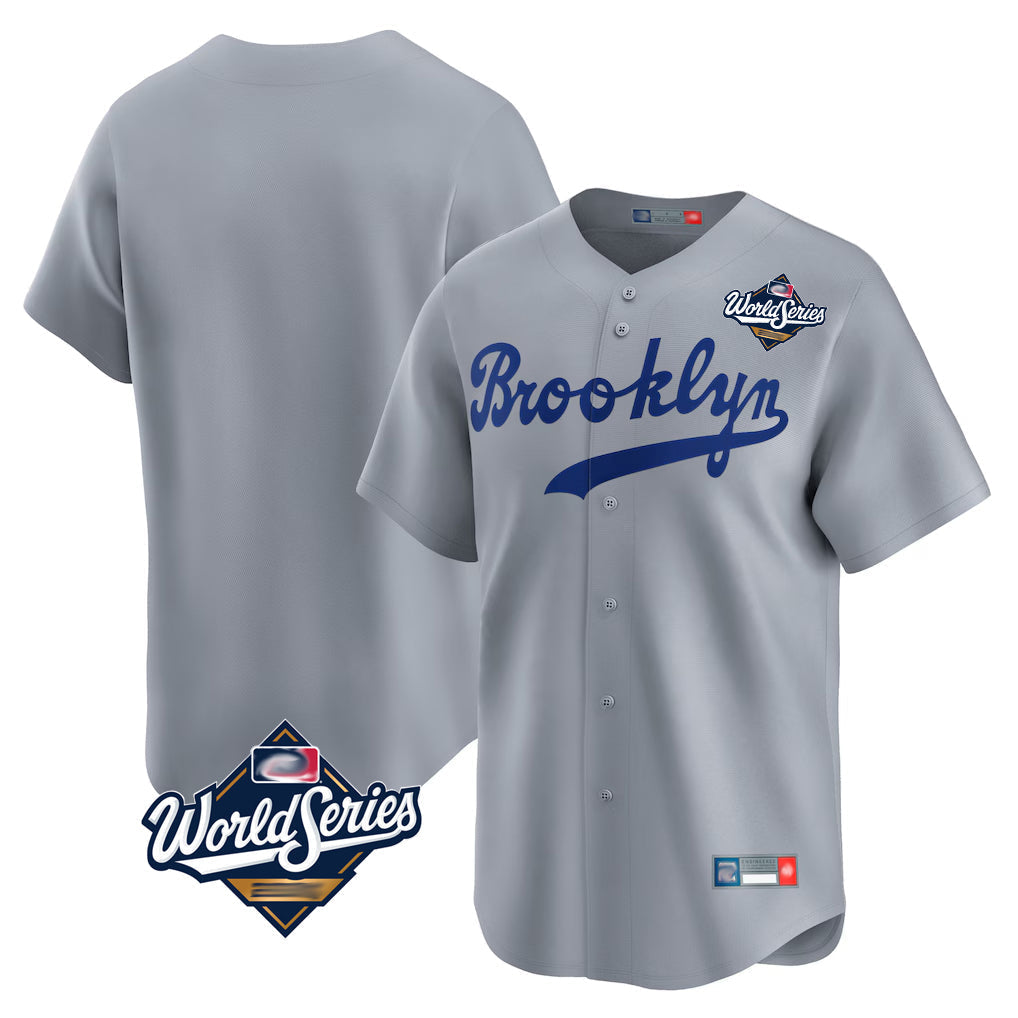 Pouc LA.Dodgers Blank Player Gray Game Limited Home World Series Stitched Jerseys