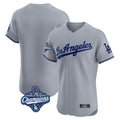 Pouc LA.Dodgers Blank Player Gray Limited Elite Home World Series Meet Stitched Jerseys