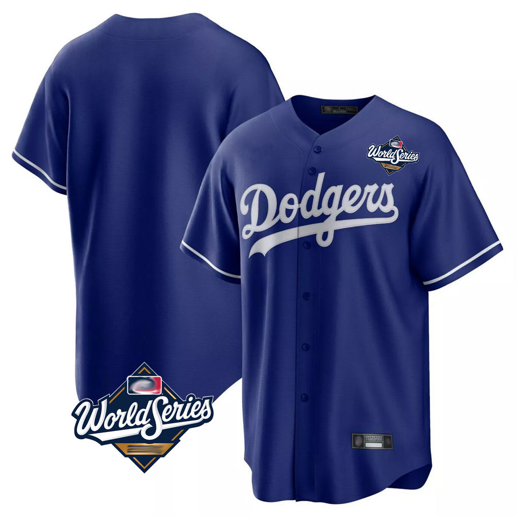 Pouc LA.Dodgers Blank Player Royal Game Home World Series Stitched Jerseys