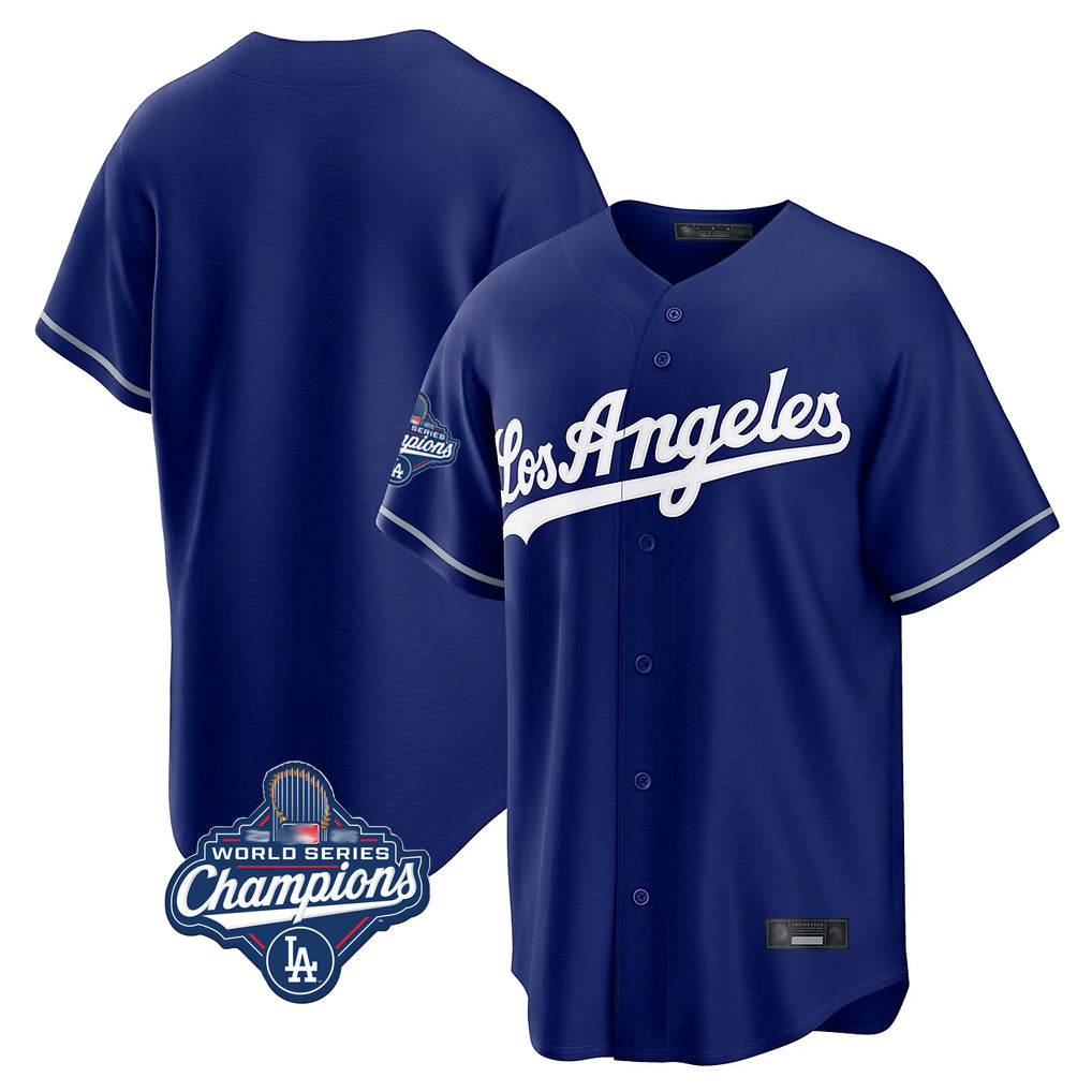 Pouc LA.Dodgers Blank Player Royal Game World Series Meet Stitched Jerseys