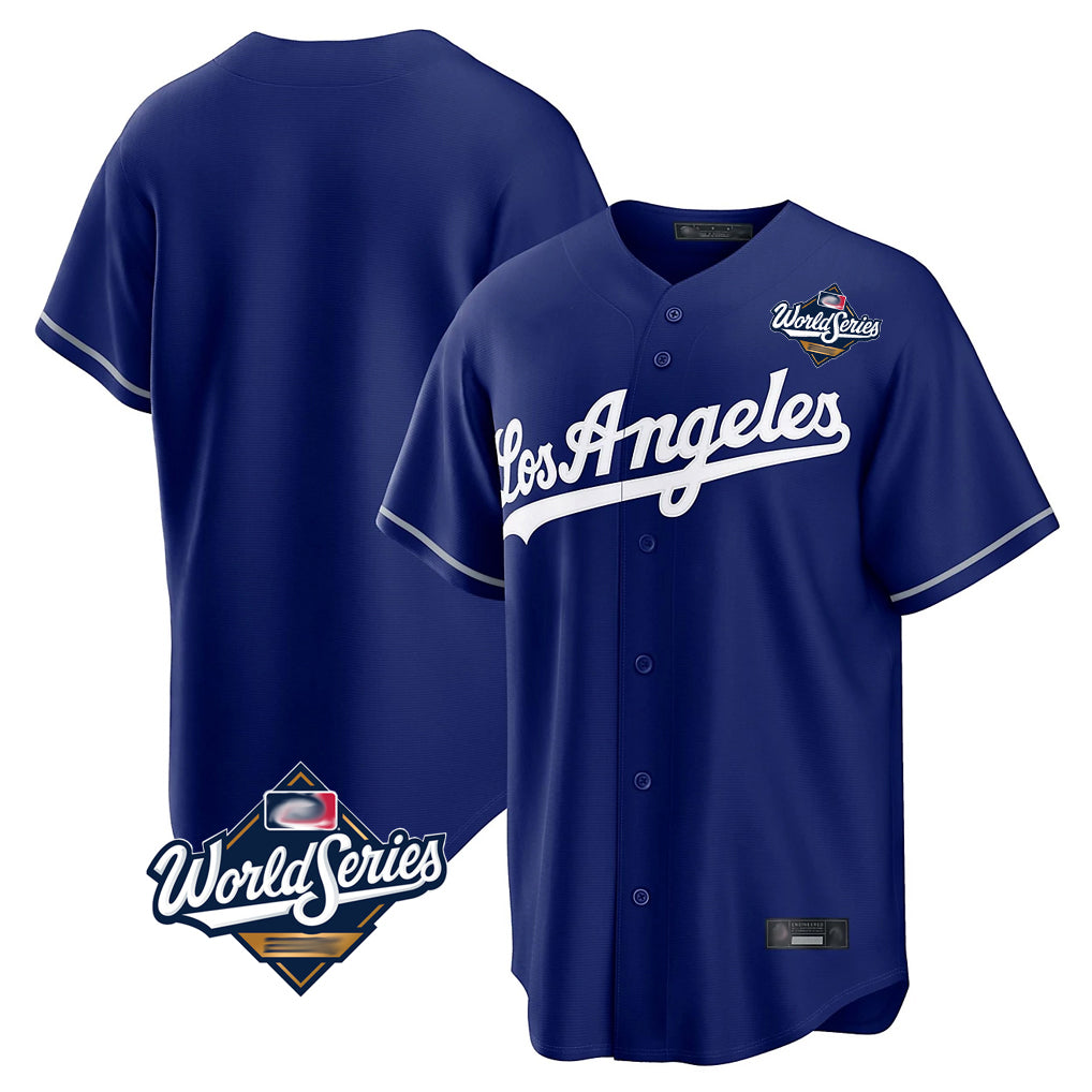 Pouc LA.Dodgers Blank Player Royal Game World Series Stitched Jerseys