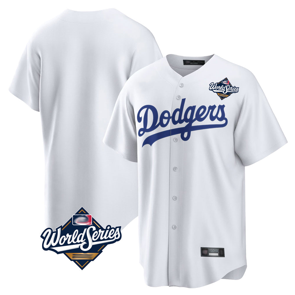 Pouc LA.Dodgers Blank Player White Game Home World Series Stitched Jerseys