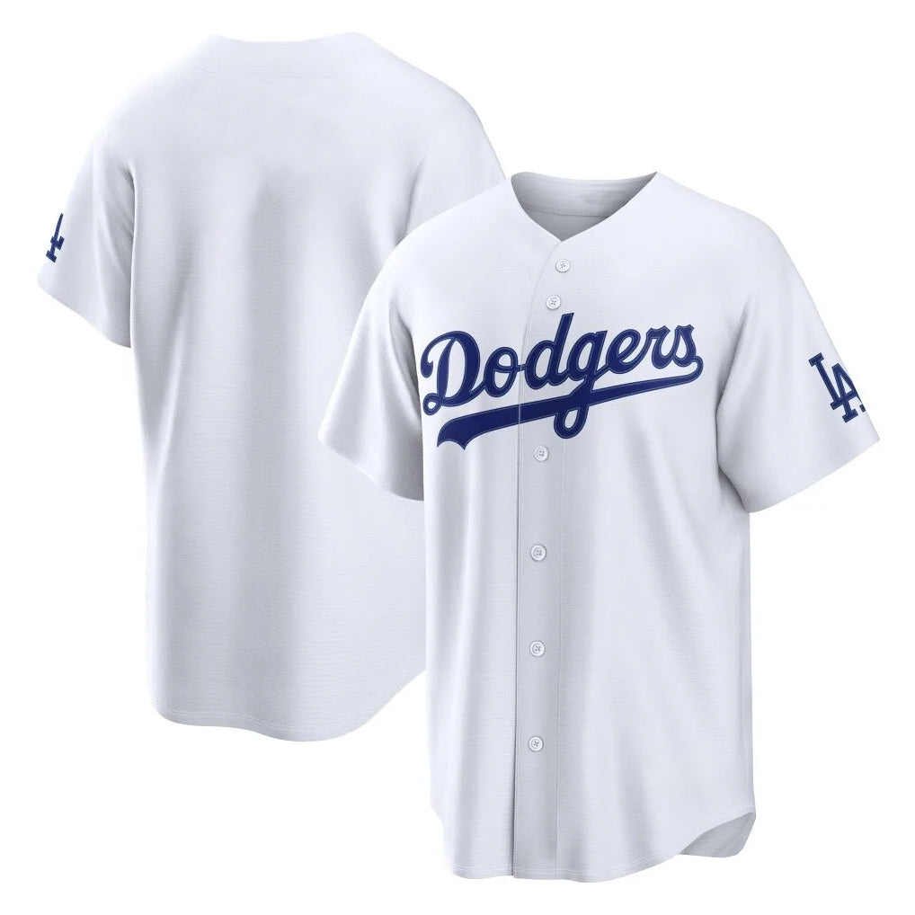 Pouc LA.Dodgers Blank Player White Home Game Stitched Jerseys
