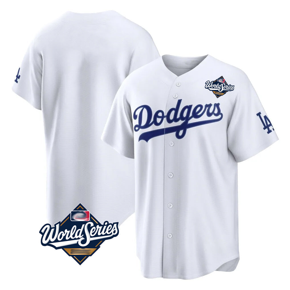 Pouc LA.Dodgers Blank Player White Home Game World Series Stitched Jerseys