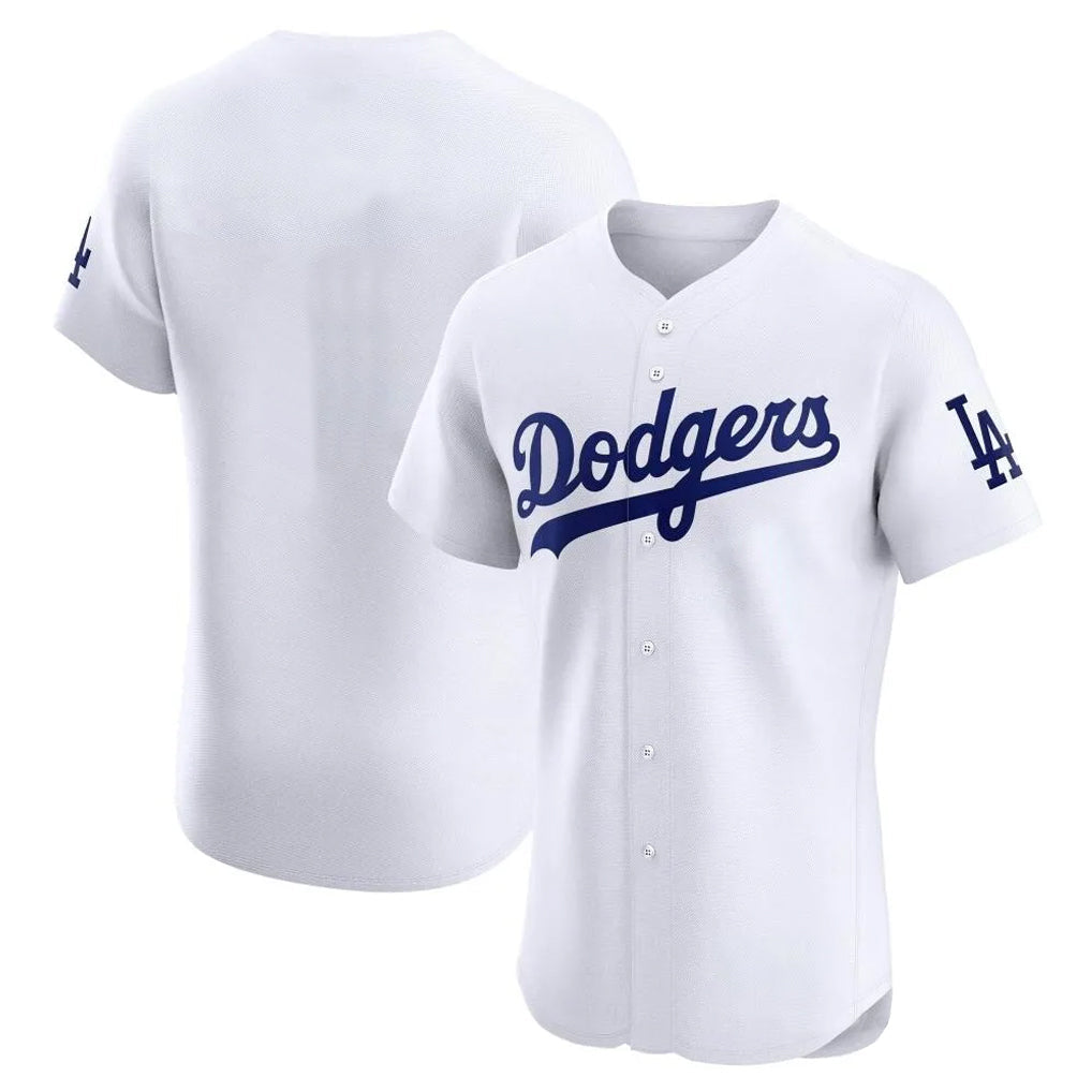 Pouc LA.Dodgers Blank Player White Limited Elite Home Stitched Jerseys
