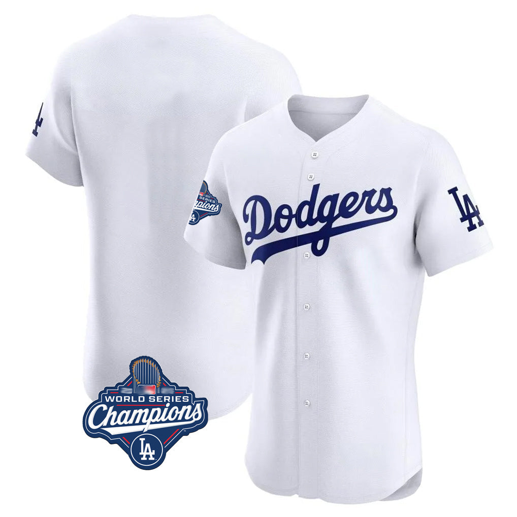 Pouc LA.Dodgers Blank Player White Limited Elite Home World Series Meet Stitched Jerseys
