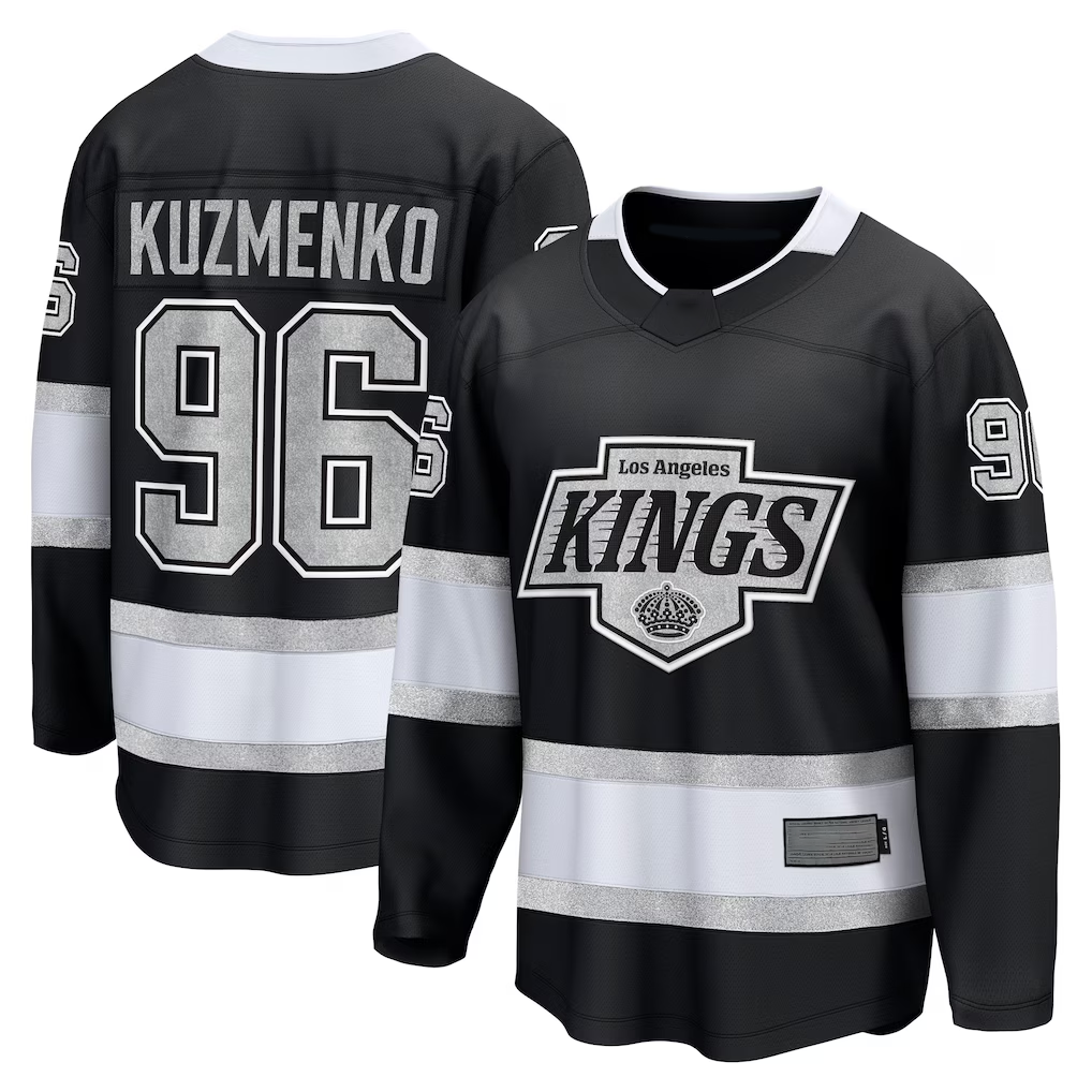 Pouc LA.Kings #96 Andrei Kuzmenko Black Home Breakaway Jerseys