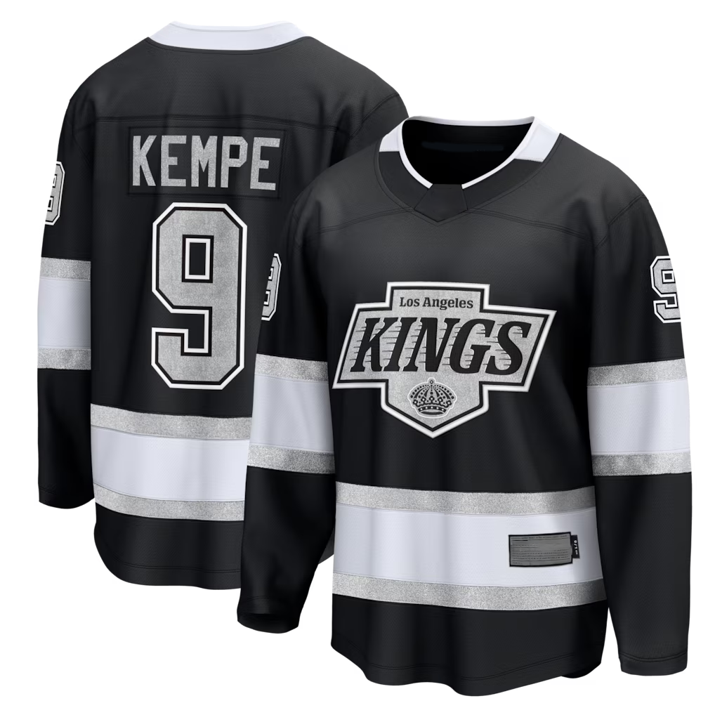 Pouc LA.Kings #9 Adrian Kempe Black Home Premier Breakaway Player Jerseys