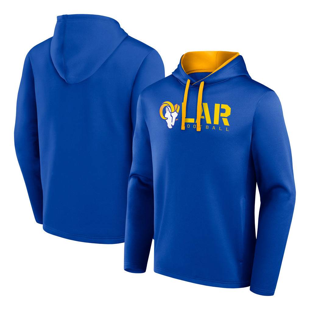 Pouc LA.Rams Royal Pullover Hoodie Limited Game Blank Player Stitched Jerseys