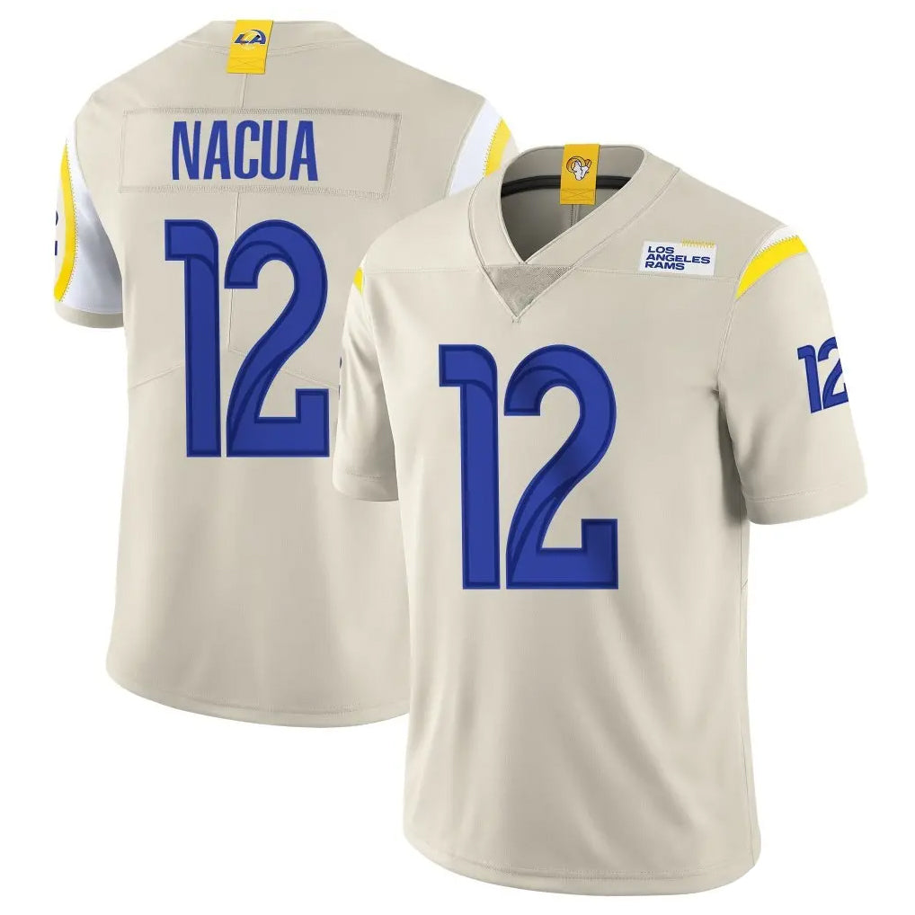 Pouc LA.Rams #12 Puka Nacua Player Bone Limited Vapor Home Game Stitched Jerseys