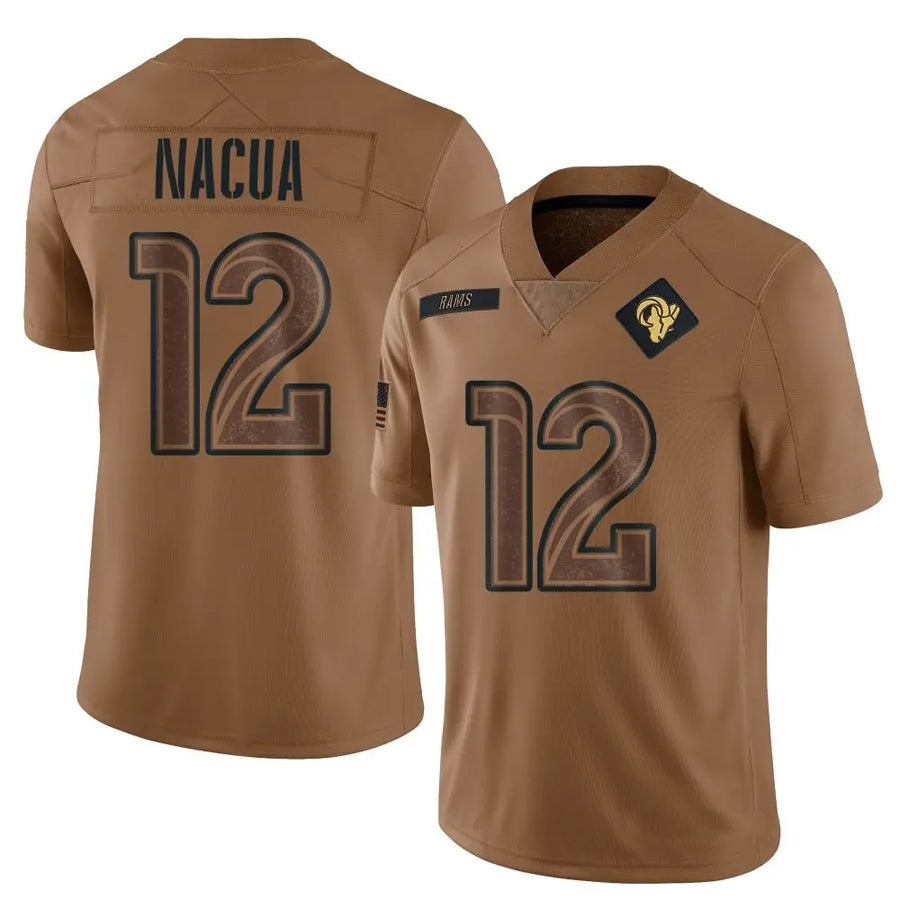 Pouc LA.Rams #12 Puka Nacua Player Limited Brown Salute To Service Stitched Jerseys
