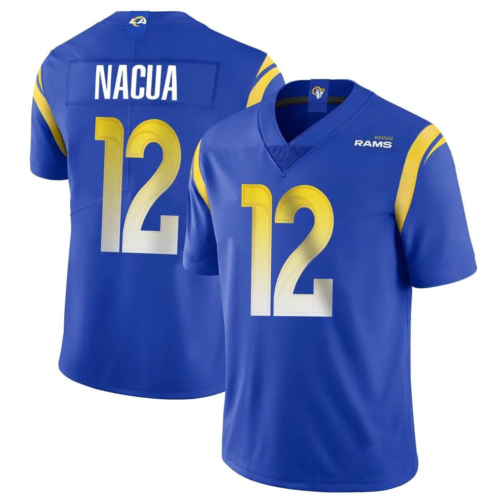 Pouc LA.Rams #12 Puka Nacua Player Royal Limited Vapor Untouchable Home Game Stitched Jerseys