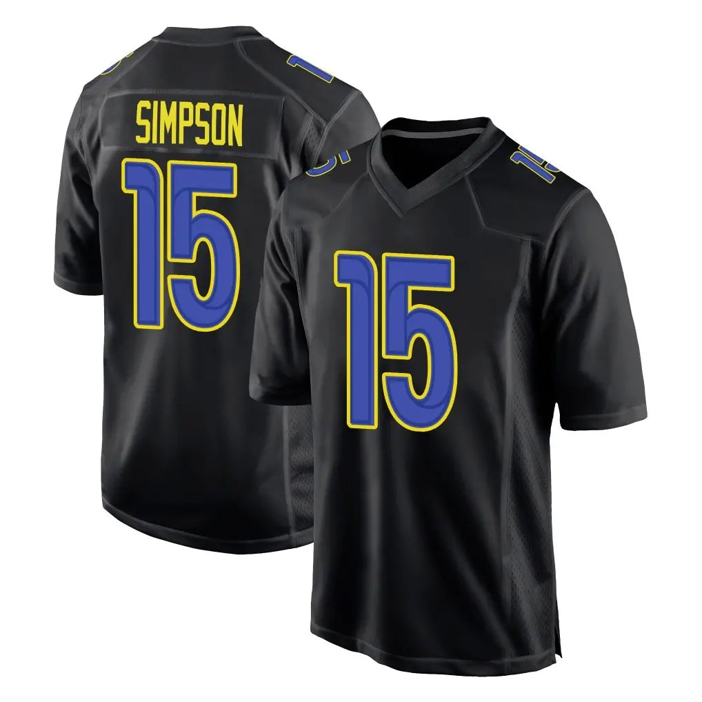 Pouc LA.Rams #15 Ty Simpson Player Black Fashion Limited Home Game Stitched Jerseys