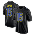 Pouc LA.Rams #15 Ty Simpson Player Black Fashion Limited Home Game Stitched Jerseys