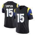 Pouc LA.Rams #15 Ty Simpson Player Black Midnight Rivalries Collection Limited Home Game Stitched Jerseys