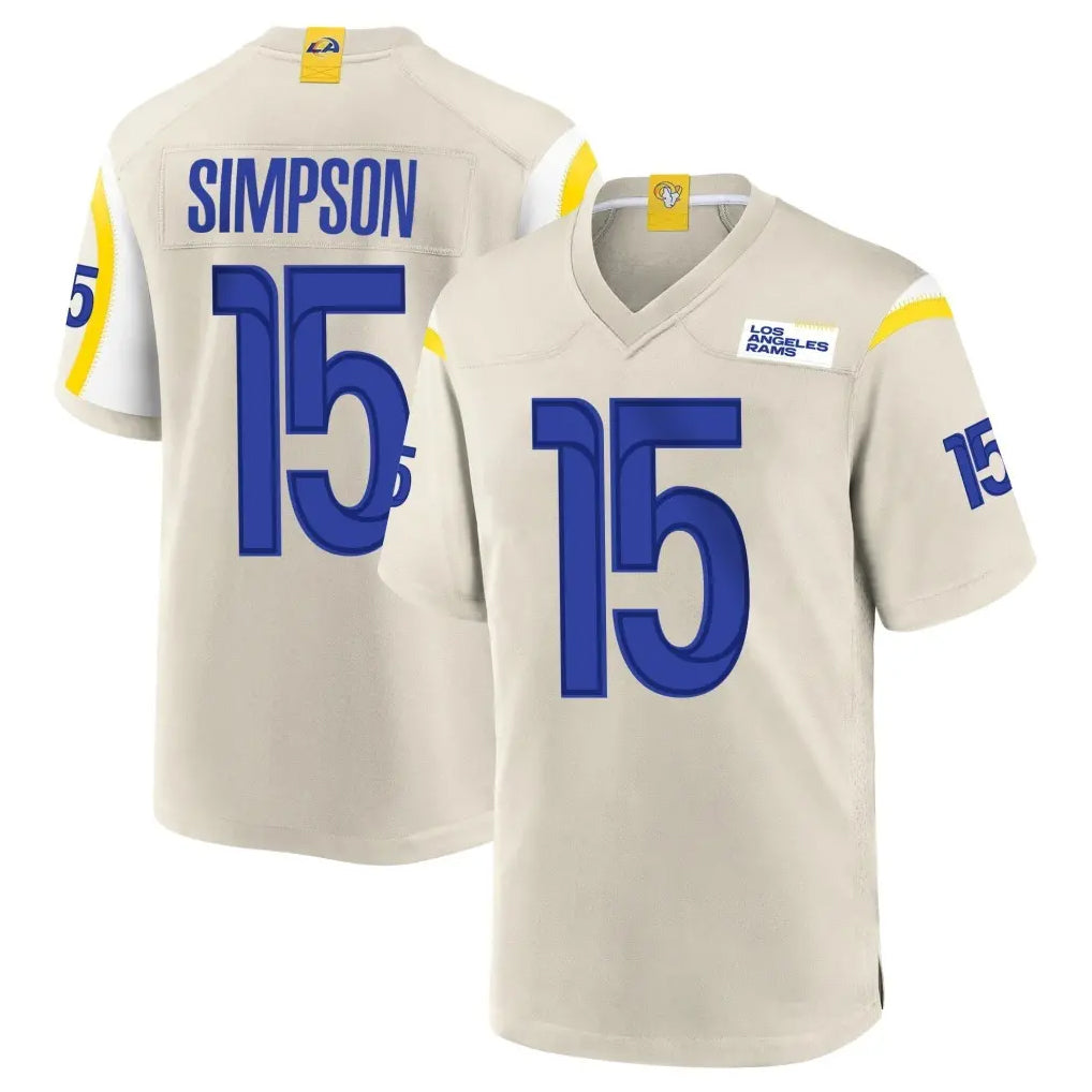 Pouc LA.Rams #15 Ty Simpson Player Bone Home Game Stitched Jerseys