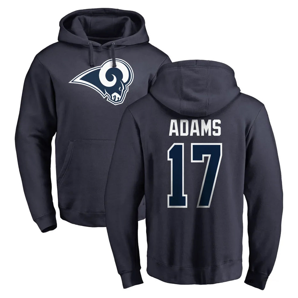 Pouc LA.Rams #17 Davante Adams Player Navy Pullover Hoodie Limited Game Stitched Jerseys