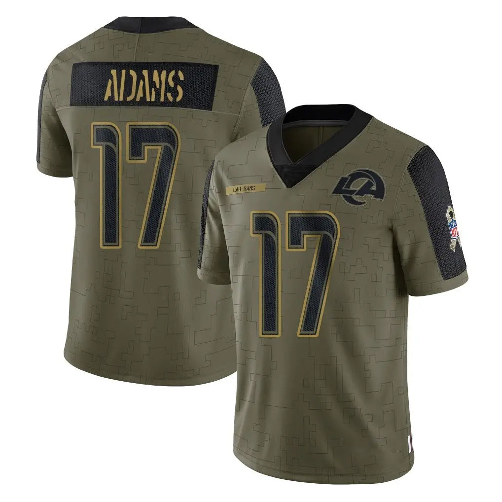 Pouc LA.Rams #17 Davante Adams Player Olive Salute To Service Limited Game Stitched Jerseys