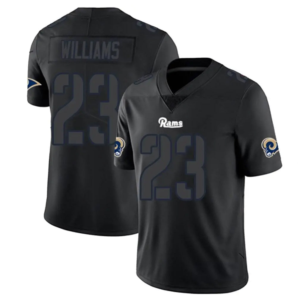 Pouc LA.Rams #23 Kyren Williams Player Black Impact Limited Home Game Stitched Jerseys