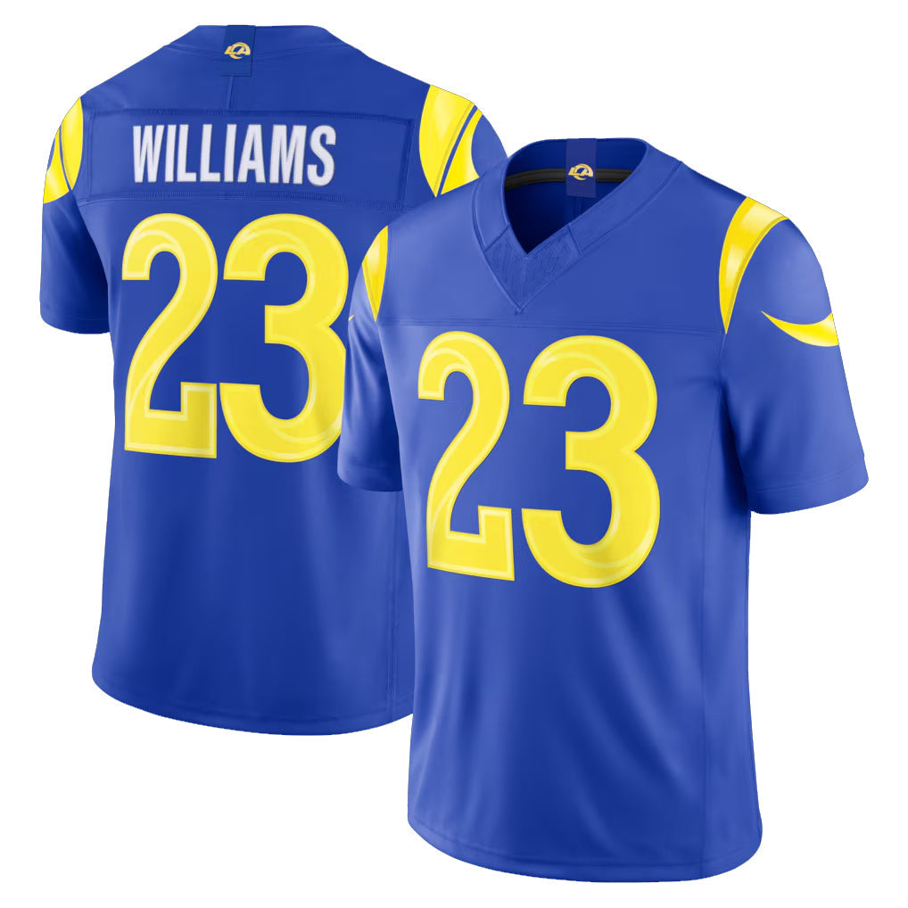 Pouc LA.Rams #23 Kyren Williams Player Royal Limited Vapor F.U.S.E. Stitched Jerseys
