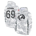 Pouc LA.Rams #69 Kevin Dotson Player Arctic Camo Salute to Service Hoodies Limited Game Stitched Jerseys