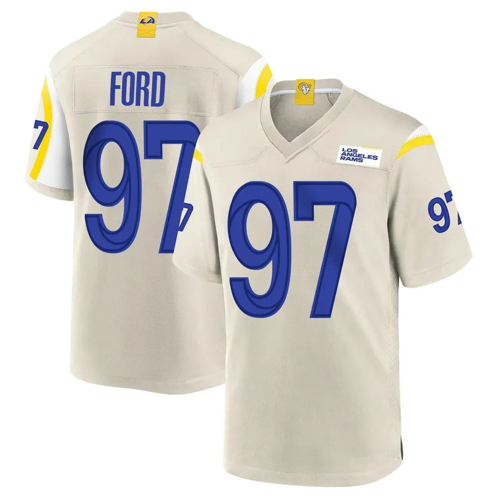 Pouc LA.Rams #97 Poona Ford Player Bone Home Game Stitched Jerseys