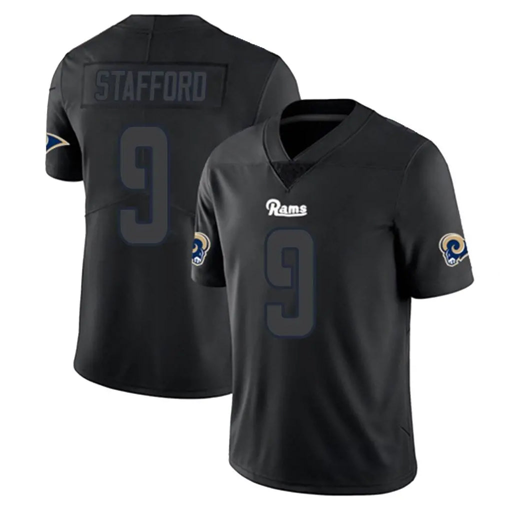 Pouc LA.Rams #9 Matthew Stafford Player Black Impact Limited Home Game Stitched Jerseys
