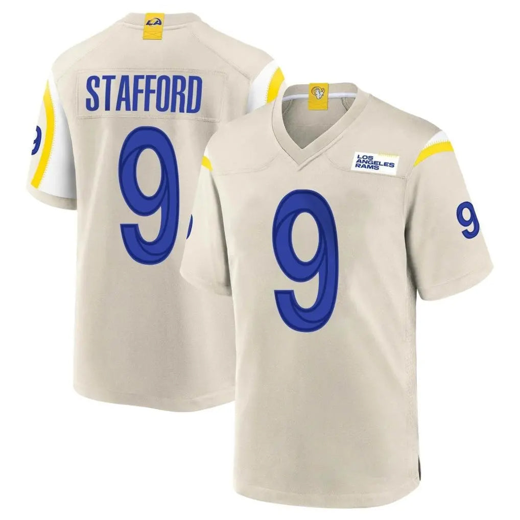 Pouc LA.Rams #9 Matthew Stafford Player Bone Home Game Stitched Jerseys