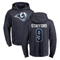 Pouc LA.Rams #9 Matthew Stafford Player Navy Pullover Hoodie Limited Game Stitched Jerseys