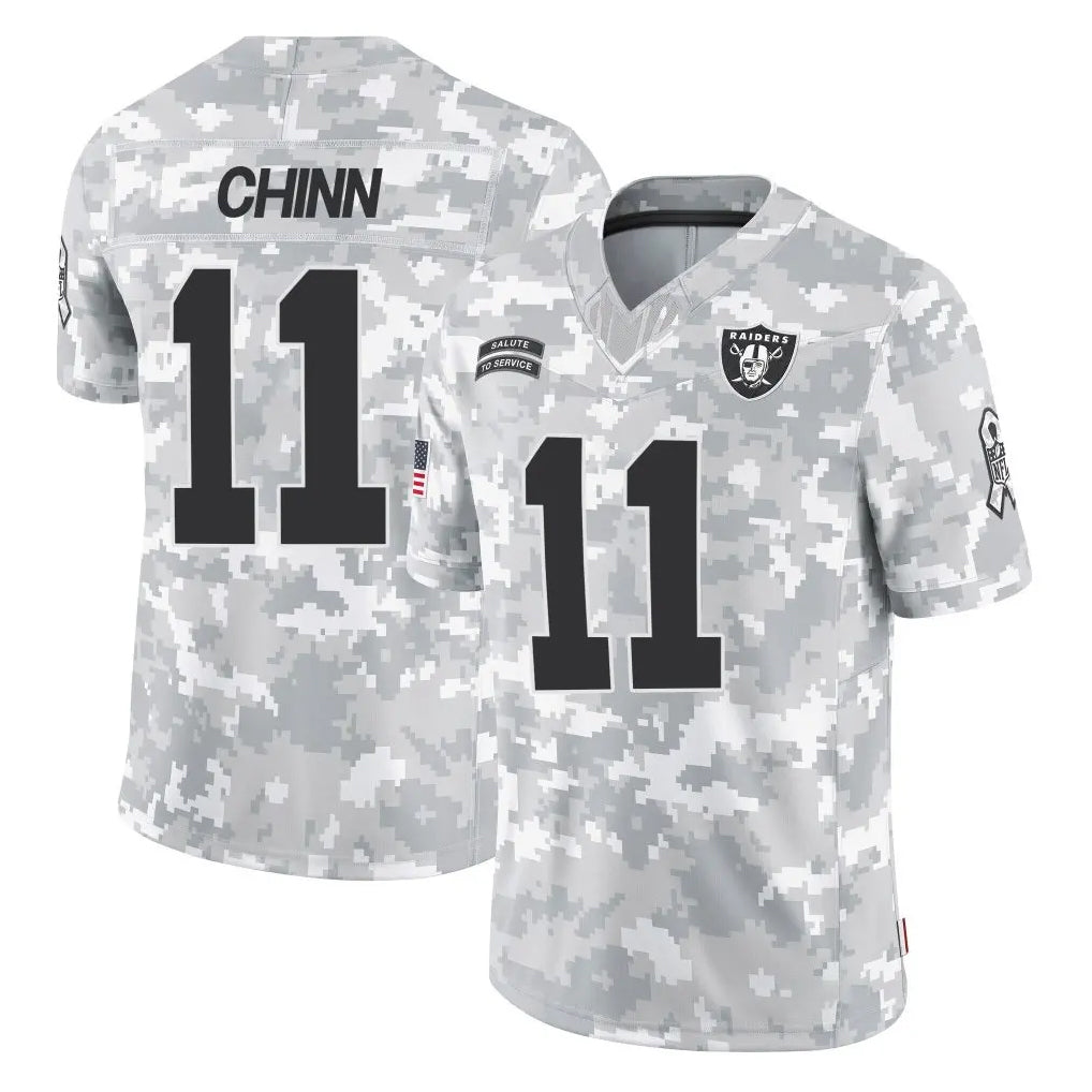 Pouc LV.Raiders #11 Jeremy Chinn Player Arctic Camo Salute To Service Limited Game Stitched Jerseys