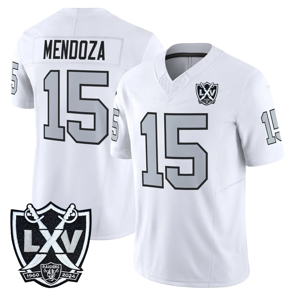 Pouc LV.Raiders #15 Fernando Mendoza Player White 2026 Vapor Limited Home Game Stitched Jerseys