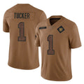 Pouc LV.Raiders #1 Tre Tucker Player Brown Salute To Service Limited Stitched Jerseys