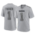 Pouc LV.Raiders #1 Tre Tucker Player Gray Atmosphere Fashion Limited Game Stitched Jerseys