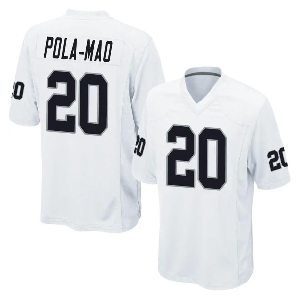 Pouc LV.Raiders #20 Isaiah Pola-Mao Player White Home Game Stitched Jerseys