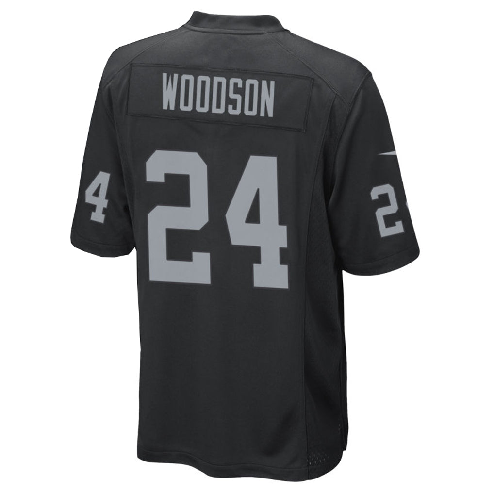 Pouc LV.Raiders #24 Charles Woodson Player Black Home Game Stitched Jerseys