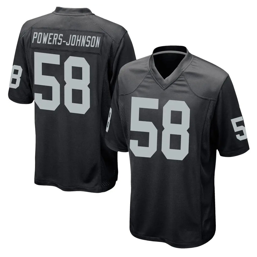 Pouc LV.Raiders #58 Jackson Powers-Johnson Player Black Home Game Stitched Jerseys