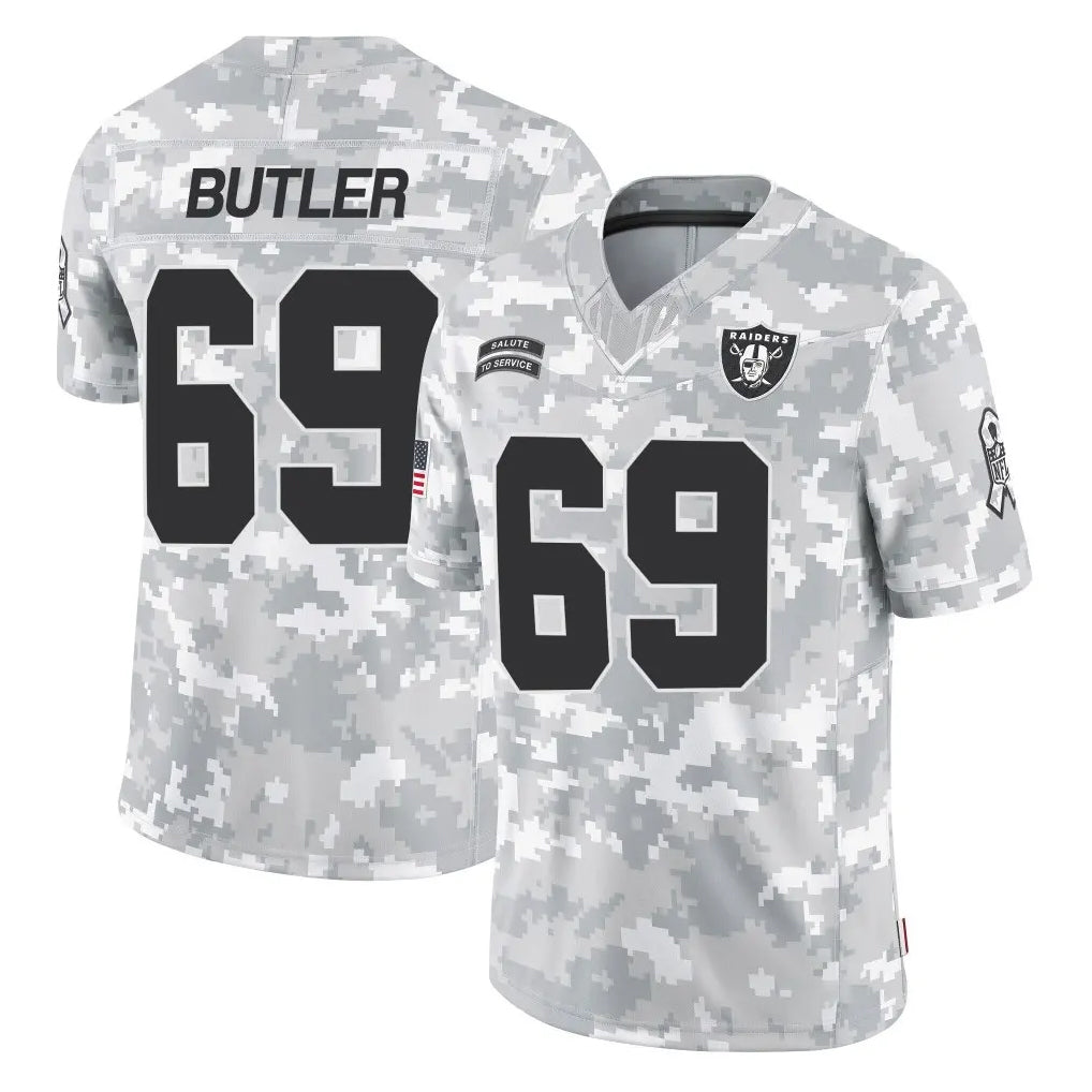 Pouc LV.Raiders #69 Adam Butler Player Arctic Camo Salute To Service Limited Game Stitched Jerseys
