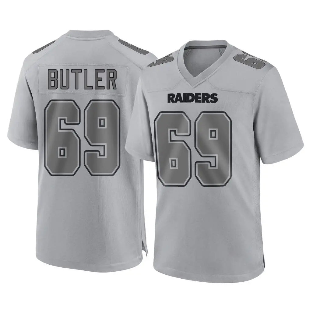 Pouc LV.Raiders #69 Adam Butler Player Gray Atmosphere Fashion Limited Game Stitched Jerseys