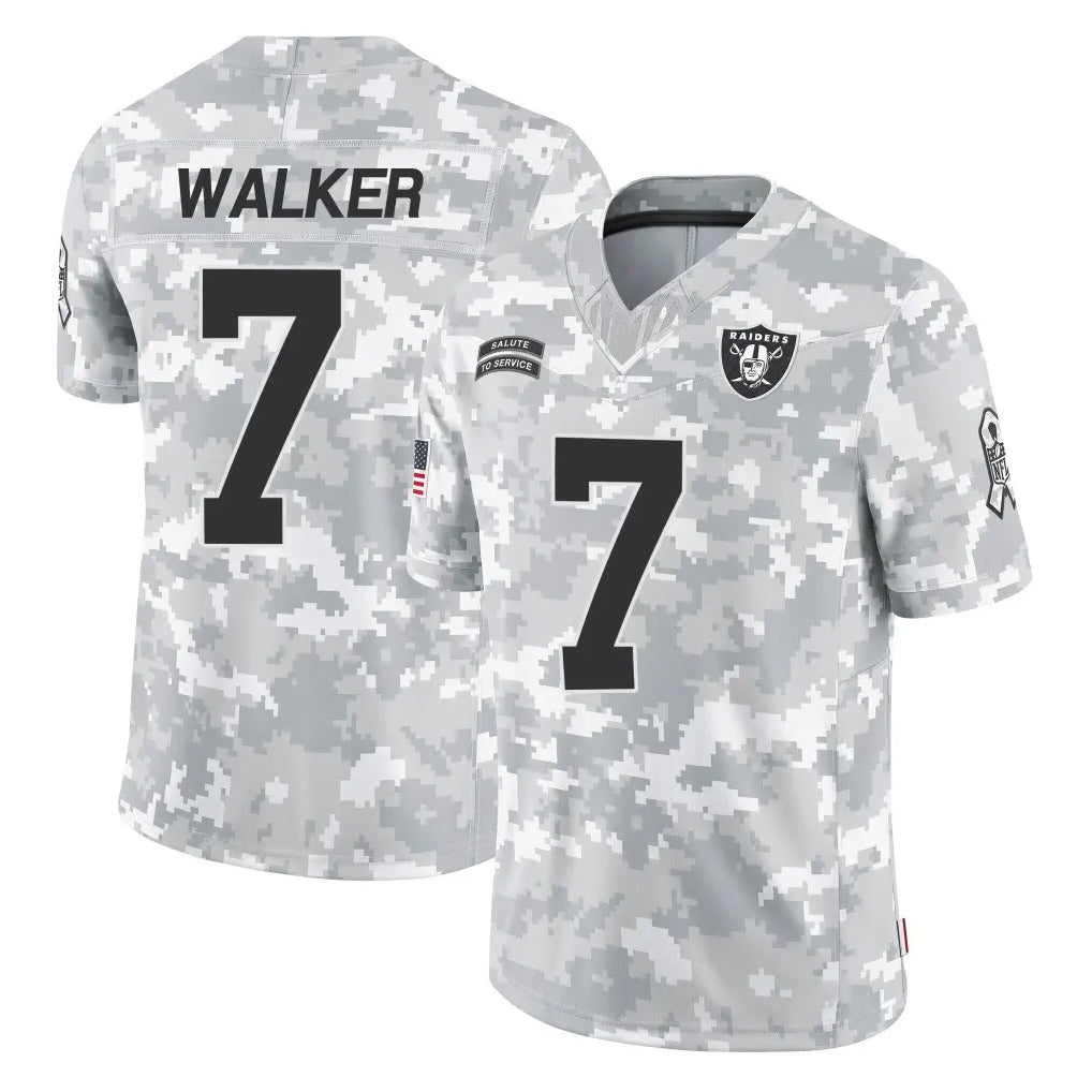 Pouc LV.Raiders #7 Quay Walker Player Arctic Camo Salute To Service Limited Game Stitched Jerseys