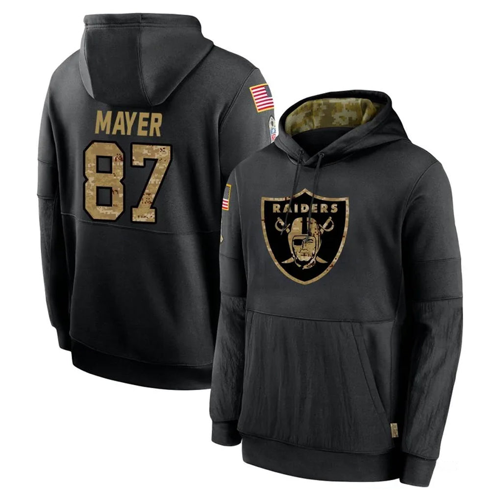 Pouc LV.Raiders #87 Michael Mayer Player Black Salute to Service Hoodies Limited Game Stitched Jerseys