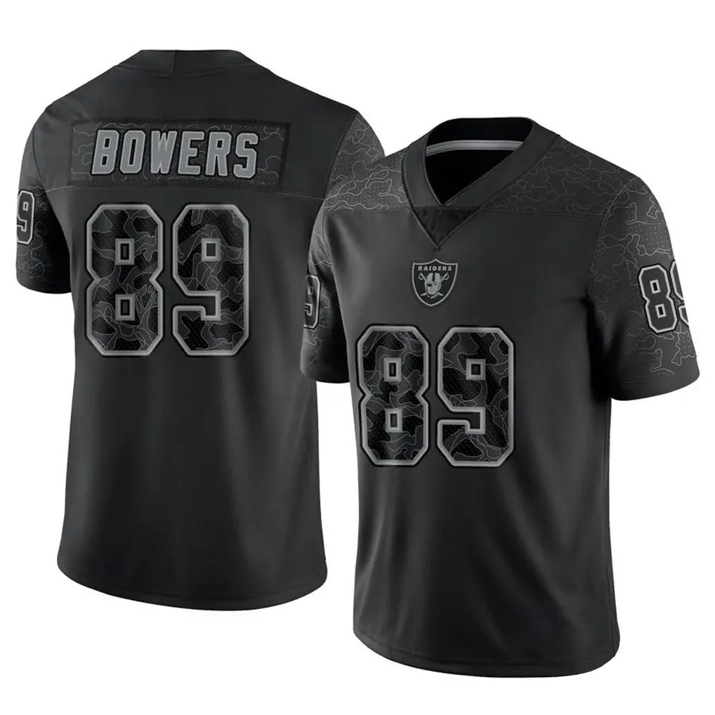 Pouc LV.Raiders #89 Brock Bowers Player RFLCTV Limited Black Stitched Jerseys