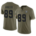 Pouc LV.Raiders #89 Brock Bowers Player Salute To Service Olive Stitched Jerseys