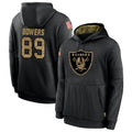 Pouc LV.Raiders #89 Brock Bowers Player Salute to Service Black Hoodies Stitched Jerseys
