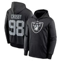 Pouc LV.Raiders #98 Maxx Crosby Player Black Salute to Service Hoodies Stitched Jerseys