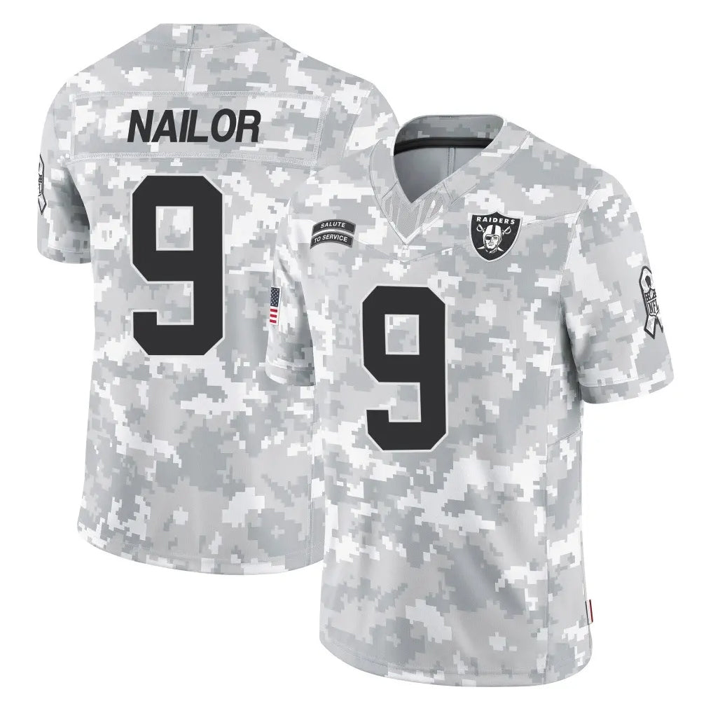 Pouc LV.Raiders #9 Jalen Nailor Player Arctic Camo Salute To Service Limited Game Stitched Jerseys