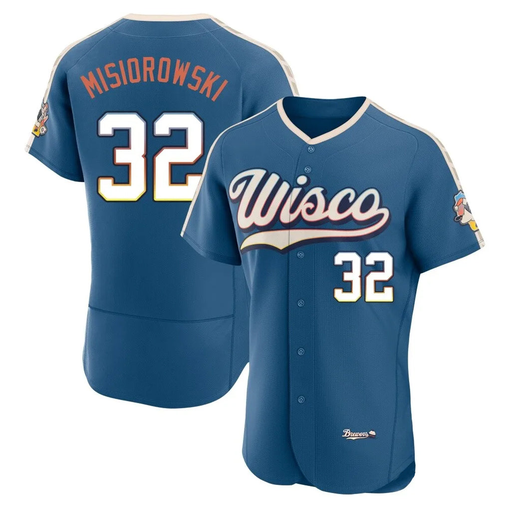 Pouc M.Brewers #32 Jacob Misiorowski Player Blue 2026 City Connect Home Limited Elite Stitched Jerseys